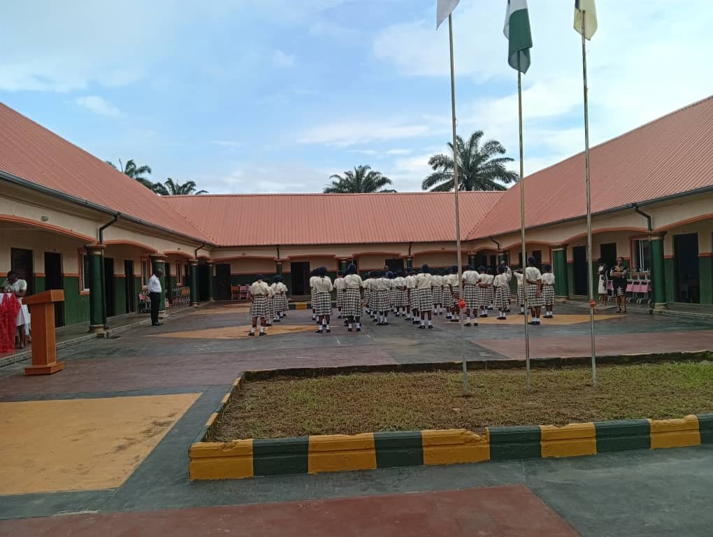 Students at school assembly